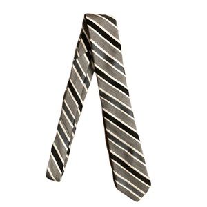 J.Ferrar Men’s Gray Striped Skinny Tie - One Size